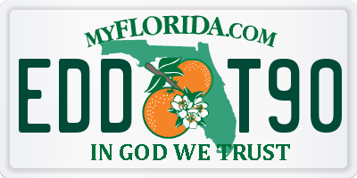 FL license plate EDDT90