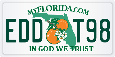 FL license plate EDDT98