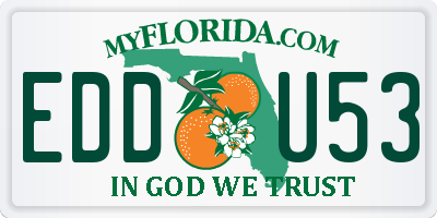 FL license plate EDDU53