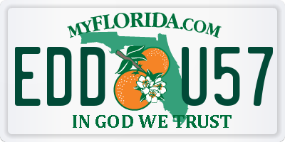 FL license plate EDDU57