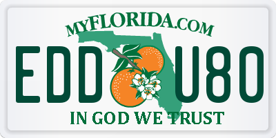 FL license plate EDDU80
