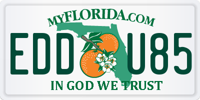 FL license plate EDDU85