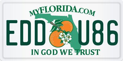 FL license plate EDDU86