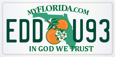 FL license plate EDDU93
