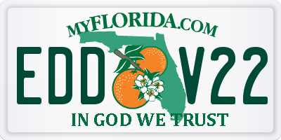 FL license plate EDDV22