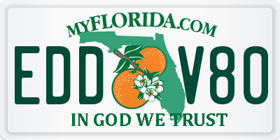 FL license plate EDDV80