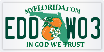 FL license plate EDDW03