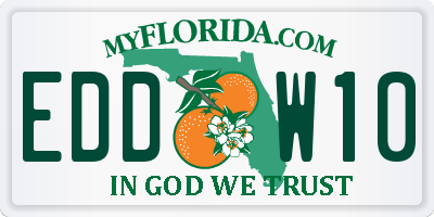 FL license plate EDDW10