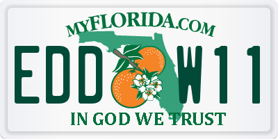 FL license plate EDDW11