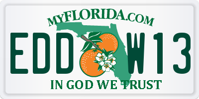 FL license plate EDDW13