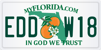 FL license plate EDDW18
