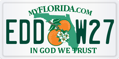FL license plate EDDW27