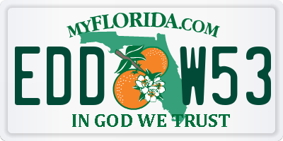 FL license plate EDDW53