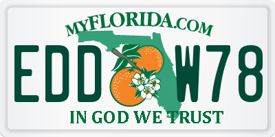 FL license plate EDDW78