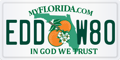 FL license plate EDDW80