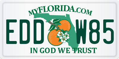 FL license plate EDDW85