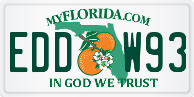 FL license plate EDDW93
