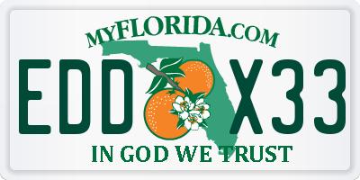 FL license plate EDDX33