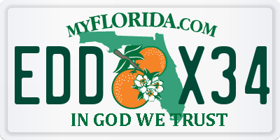 FL license plate EDDX34