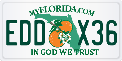 FL license plate EDDX36