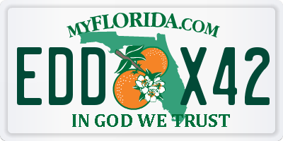 FL license plate EDDX42