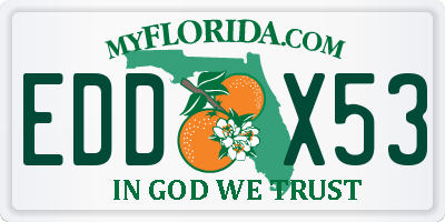 FL license plate EDDX53