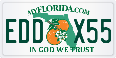FL license plate EDDX55
