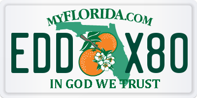 FL license plate EDDX80