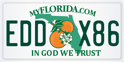 FL license plate EDDX86