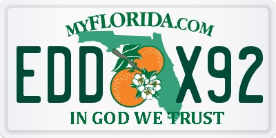 FL license plate EDDX92