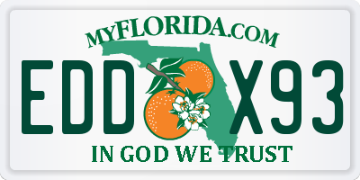 FL license plate EDDX93