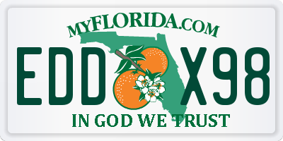FL license plate EDDX98