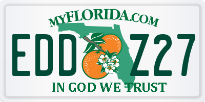 FL license plate EDDZ27