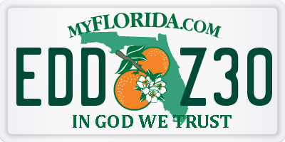 FL license plate EDDZ30