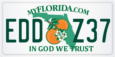 FL license plate EDDZ37