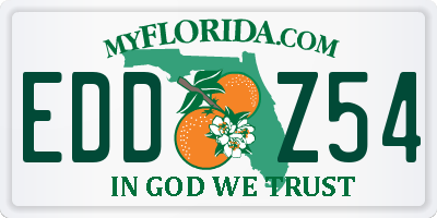 FL license plate EDDZ54