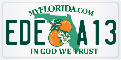 FL license plate EDEA13