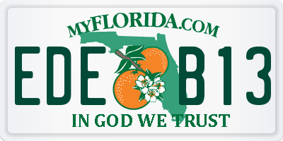 FL license plate EDEB13
