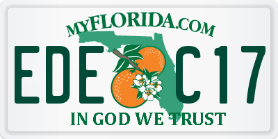 FL license plate EDEC17