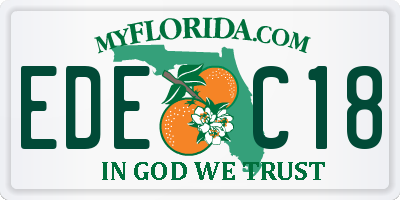 FL license plate EDEC18