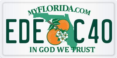 FL license plate EDEC40