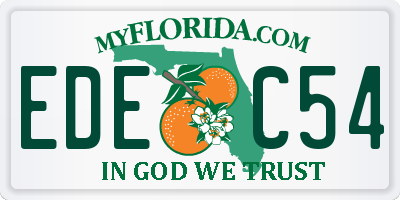 FL license plate EDEC54