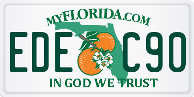 FL license plate EDEC90