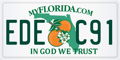 FL license plate EDEC91