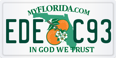 FL license plate EDEC93