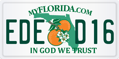 FL license plate EDED16