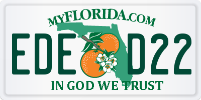 FL license plate EDED22