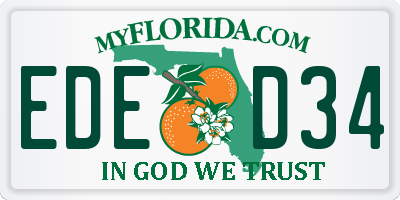 FL license plate EDED34