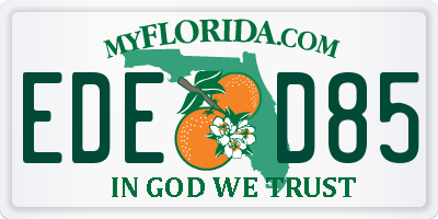 FL license plate EDED85