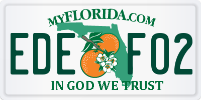 FL license plate EDEF02